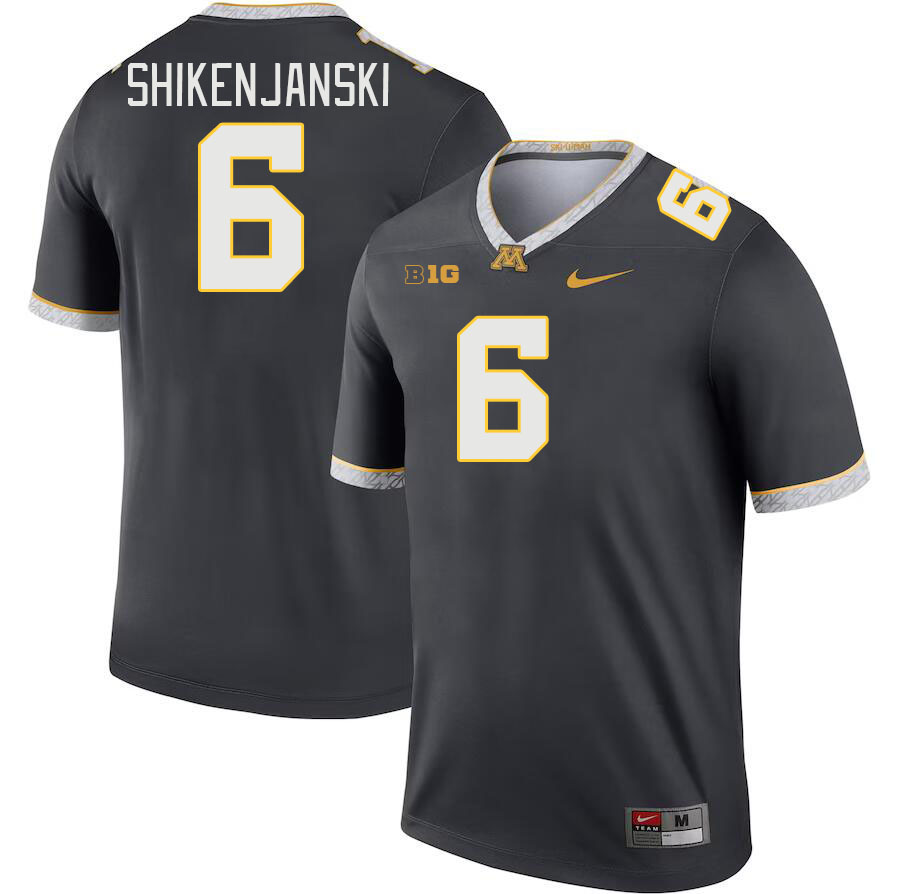 Men #6 Max Shikenjanski Minnesota Golden Gophers College Football Jerseys Stitched-Charcoal